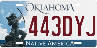 OK license plate 443DYJ