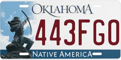 OK license plate 443FGO