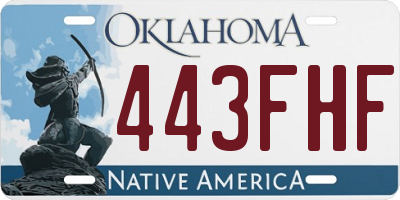 OK license plate 443FHF