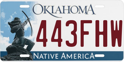 OK license plate 443FHW
