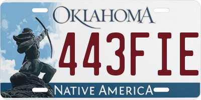 OK license plate 443FIE
