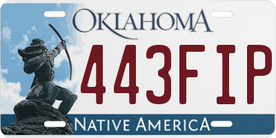 OK license plate 443FIP