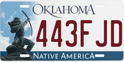 OK license plate 443FJD