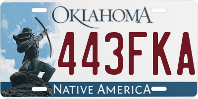 OK license plate 443FKA