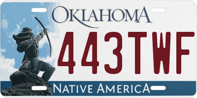 OK license plate 443TWF