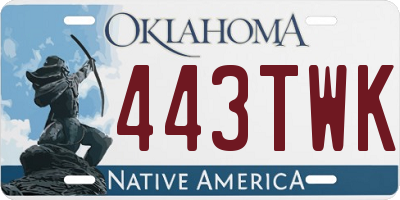 OK license plate 443TWK