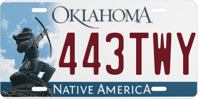 OK license plate 443TWY