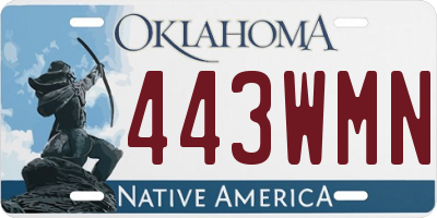 OK license plate 443WMN