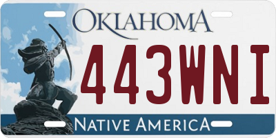 OK license plate 443WNI