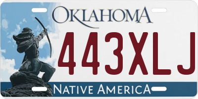 OK license plate 443XLJ