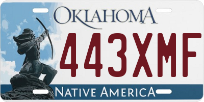 OK license plate 443XMF