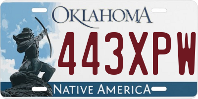 OK license plate 443XPW