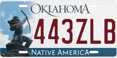 OK license plate 443ZLB