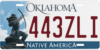 OK license plate 443ZLI