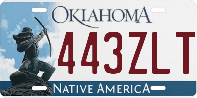 OK license plate 443ZLT