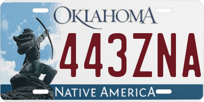 OK license plate 443ZNA