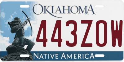 OK license plate 443ZOW