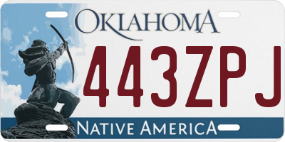 OK license plate 443ZPJ