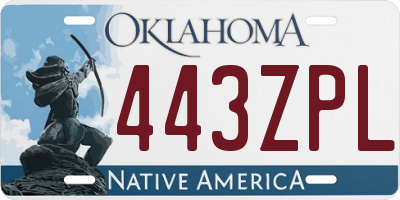 OK license plate 443ZPL