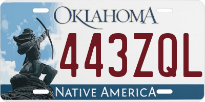 OK license plate 443ZQL