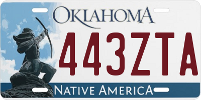 OK license plate 443ZTA