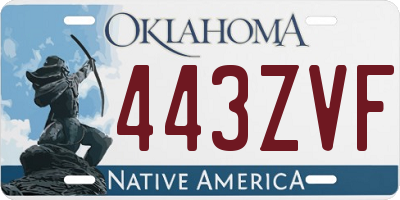 OK license plate 443ZVF