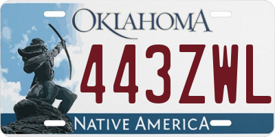 OK license plate 443ZWL