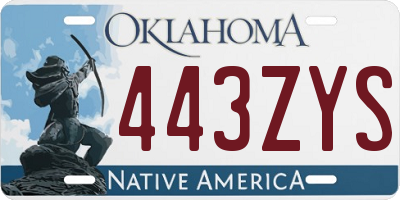 OK license plate 443ZYS