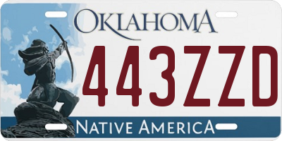 OK license plate 443ZZD