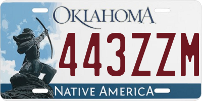 OK license plate 443ZZM