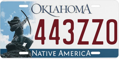 OK license plate 443ZZO