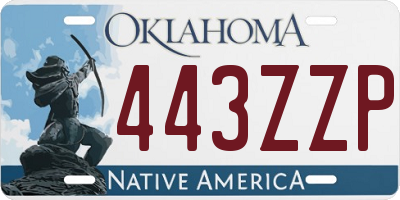 OK license plate 443ZZP