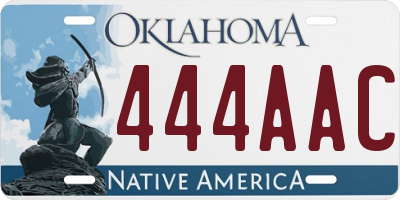 OK license plate 444AAC