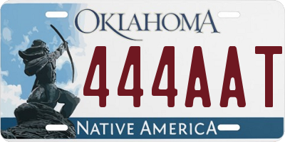OK license plate 444AAT