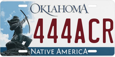 OK license plate 444ACR