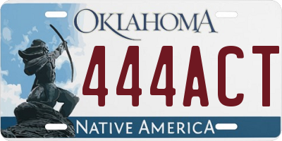 OK license plate 444ACT