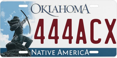 OK license plate 444ACX