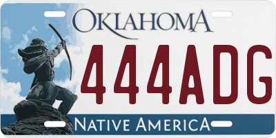 OK license plate 444ADG