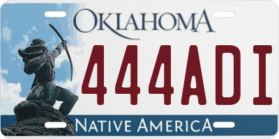 OK license plate 444ADI