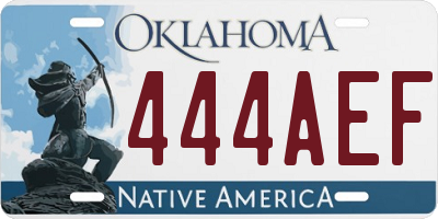 OK license plate 444AEF
