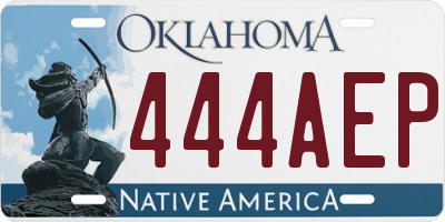 OK license plate 444AEP