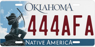 OK license plate 444AFA