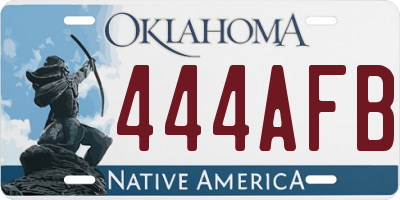 OK license plate 444AFB