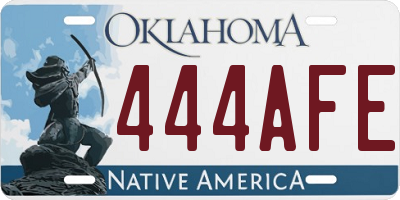 OK license plate 444AFE