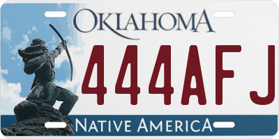 OK license plate 444AFJ