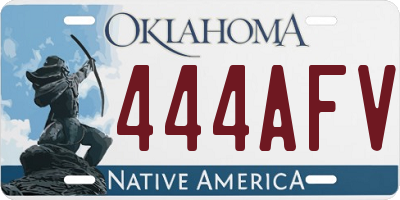 OK license plate 444AFV