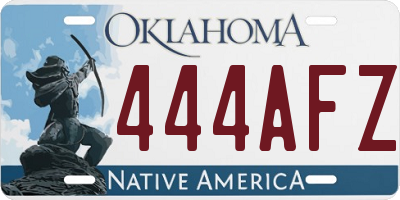 OK license plate 444AFZ