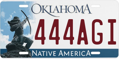 OK license plate 444AGI