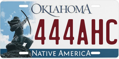 OK license plate 444AHC