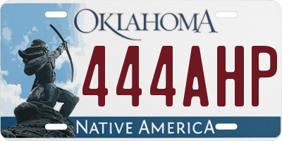 OK license plate 444AHP
